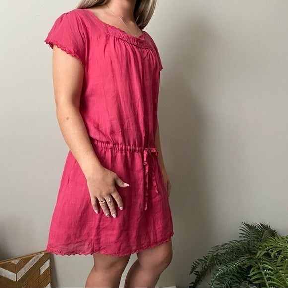 Vanessa Bruno Athe Ramie Coral Dress Size 44 or US Large / 12 - Picture 2 of 5